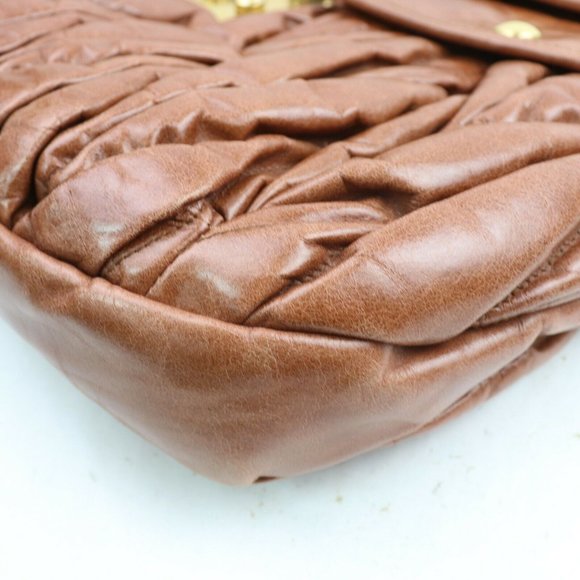 MIU MIU BROWN LEATHER SHOULDER BAG - Picture 5 of 8